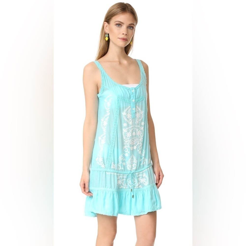 Melissa Odabash Jaz embroidered voile dress or swim cover up M coastal beachy